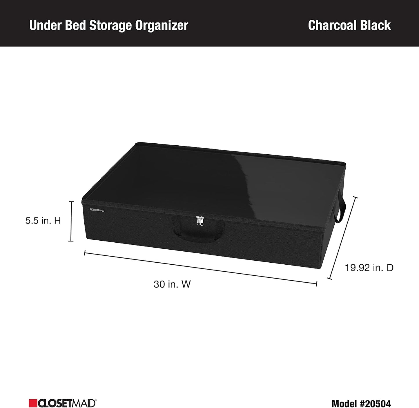 ClosetMaid 10-Shelf Fabric Hanging Shoe Storage Organizer for Closet, Charcoal Black