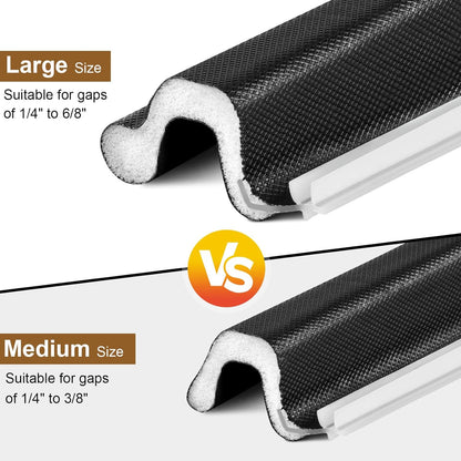 Litaibai 40 ft Kerf Weather Stripping Door Seal for Exterior Doors, White | Press-in kerf seal for grooved door frames is not self-adhesive, replaces worn seals, and helps reduce drafts and energy loss