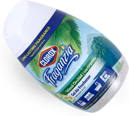 Clorox Fraganzia Gel Air Freshener Cone, Adjustable Odor Eliminating Gel with Lavender and Eucalyptus Scent for Home, Bathroom, Office, Small Spaces, Long Lasting No Battery Freshener, 6 Oz