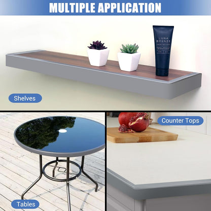 Slimline Cabinet Door Edge Protector, 3/4" Self Adhesive Peel and Stick Rubber Edge Guards, Flexible U Shaped Strips for Kitchen & Garbage Drawer Fronts, Edge Trims for Desks and Shelfves, Black, 10Ft