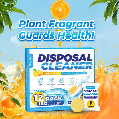 Garbage Disposal Cleaner and Deodorizer Tablets - 24 Pack, Powerful XXL Foaming Disposal Cleaner - Citrus Scented Foam, Natural Garburator & Sink Freshener, Septic Safe Kitchen Drain Cleaning Care