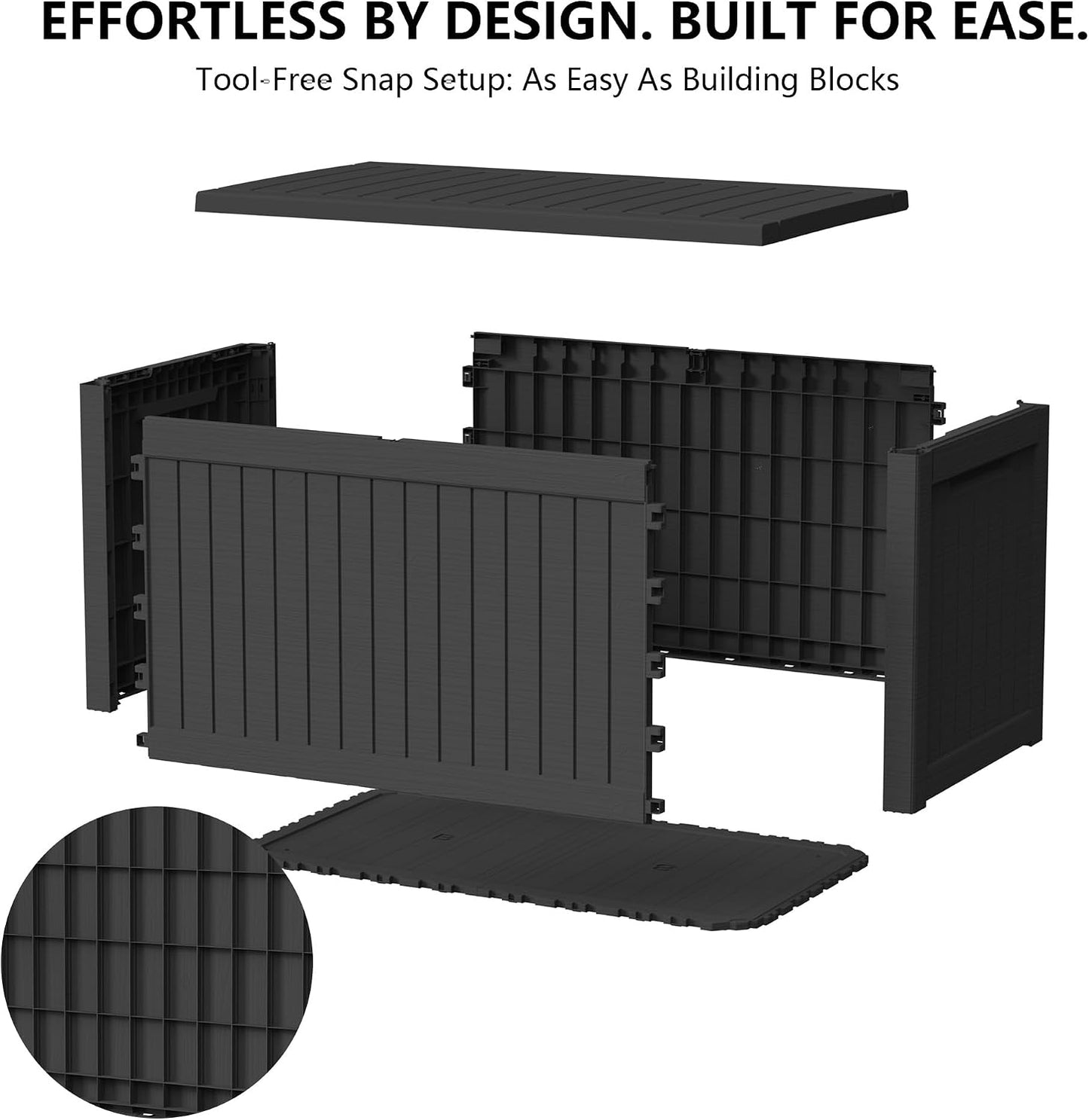 Outdoor Storage Box, 320 Gallon Waterproof Deck Box [Upgraded 3.0], Dual Gas-Spring Ultimate Resin Organizer for King Cushions, Heavy-Duty Lockable Estate Storage Bench, Backyard BBQ, Black