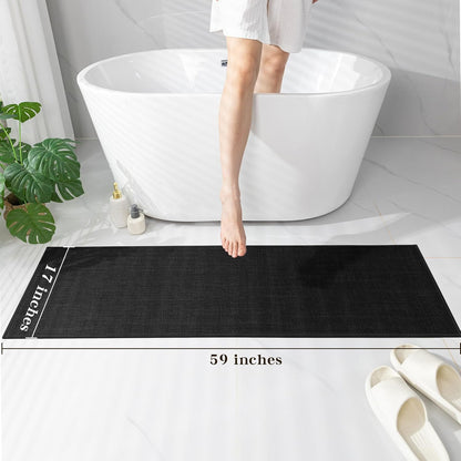 chakme Bathroom Rugs Mat 24x17, Ultra Thin Non Slip Bath Mat Small Quick Dry Absorbent Bath Mat for Bathroom Floor, (Dark Beige, 24"x17")
