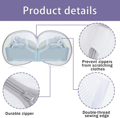 Shappy 6 Pieces Bra Washing Bag for Laundry Mesh Wash Lingerie Underwear Brassiere Washing Bags with Zipper for Women Laundry Storage(7.87 Inch,Pink)