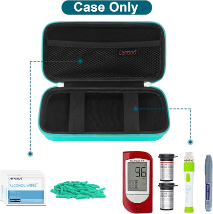 Canboc Diabetic Supplies Case, Carrying Organizer for Glucose Meter, Lancing Device, Blood Sugar Test Strips, Lancets, Insulin Pens, Alcohol Wipe and Other Diabetes Care Accessories, Rose Gold