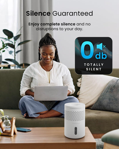Pro Breeze Osmo Moisture Absorber, Silent & Refillable Dehumidifier for Home, Bedroom, Wardrobe and Bathroom,1.54lb Refillable Tablet, Non-Electric White