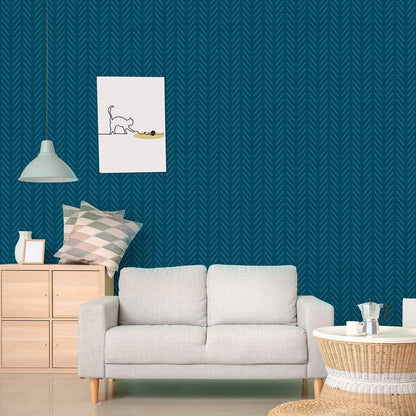 Erfoni Black and White Peel and Stick Wallpaper Modern Herringbone Contact Paper Bathroom 17.7inch x 118.1inch Geometric Removable Wallpaper Peel and Stick Self Adhesive Contact Paper for Accent Wall