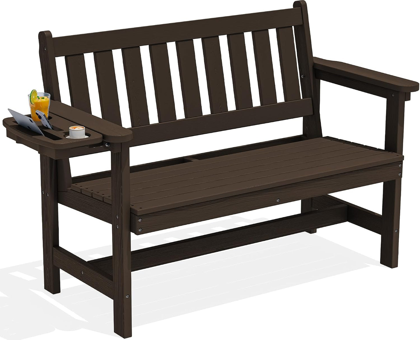 SERWALL HDPE Outdoor Storage Bench, Deck Box with Waterproof Storage Bags | All-Weather Benches | 57 Gallon Dual-Use Seat | Organizer Deck Boxes for Patio, Garden Tools & Pool | Dark Black