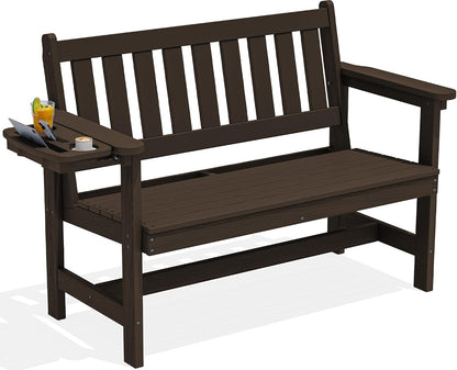 SERWALL HDPE Outdoor Storage Bench, Deck Box with Waterproof Storage Bags | All-Weather Benches | 57 Gallon Dual-Use Seat | Organizer Deck Boxes for Patio, Garden Tools & Pool | Dark Black