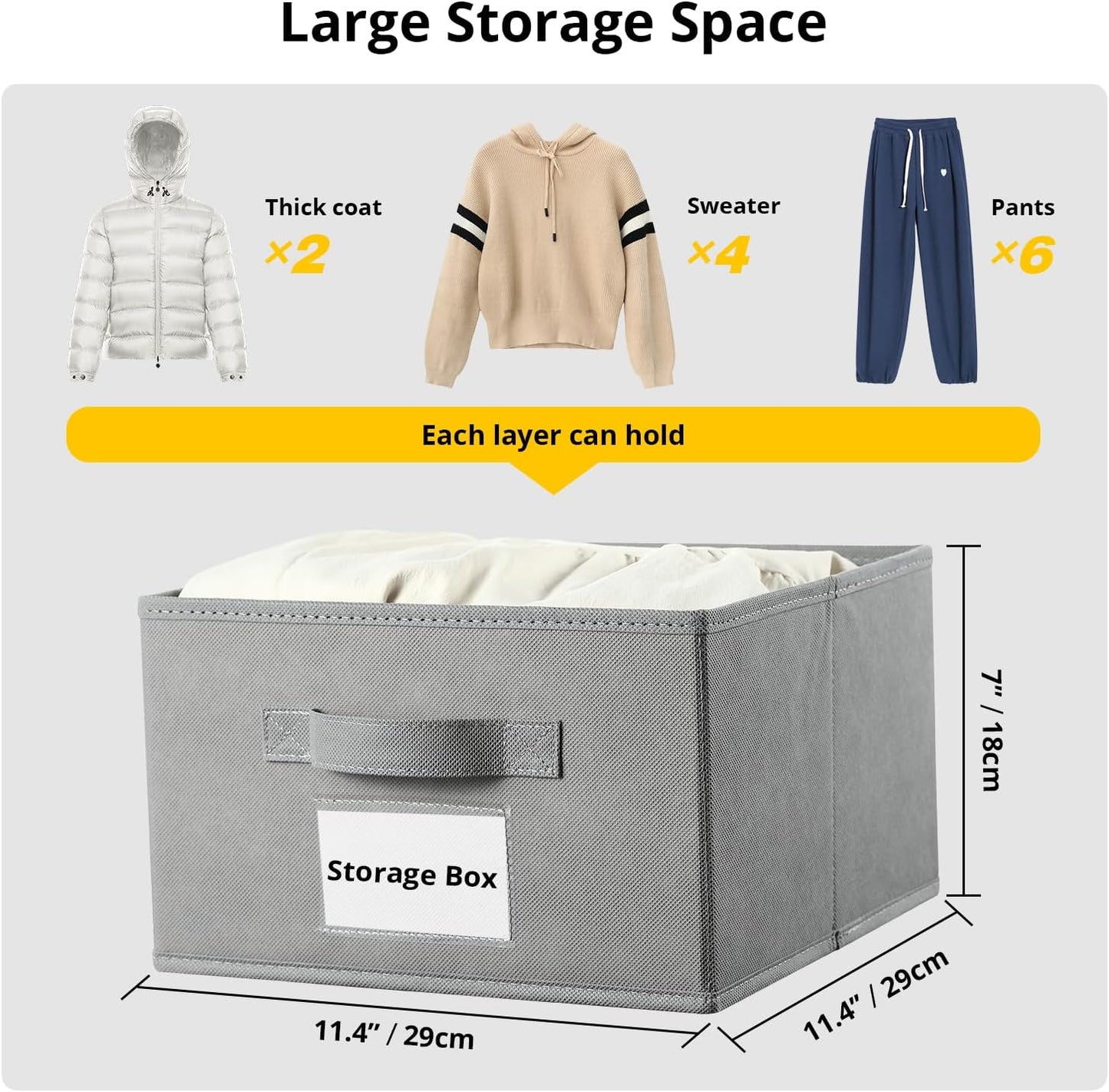 BrilliantJo 2 Pack Hanging Closet Organizer, 5 Shelves Hanging Storage with 6 Side Pockets for Clothes Shoes, 43"x12"x12"(Black)