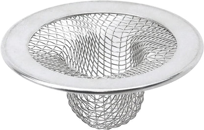 Antrader Kitchen Sink Strainer, 2Pcs Stainless Steel 2-Inch Diameter Mesh Round Filter Bathroom Bathtub Wash Basin Garbage Disposal Basket Filter
