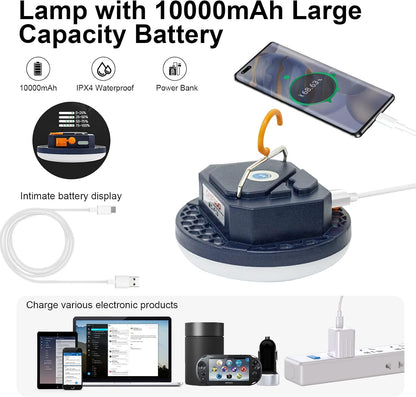 4000LM Flashlight Portable LED Camping Lantern Light 30W with Digital Display and Magnet , IPX5 Waterproof Tent Lights Light for Parents Christmas Gift