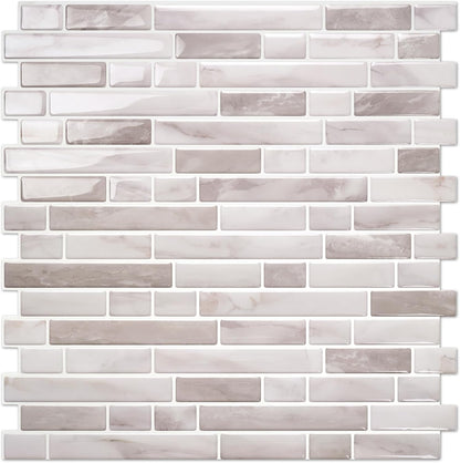 STICKGOO Peel and Stick Backsplash - 10 Sheets of 12”×12” - 3D Self Adhesive Peel and Stick Tile Backsplash for Kitchen & Bathroom
