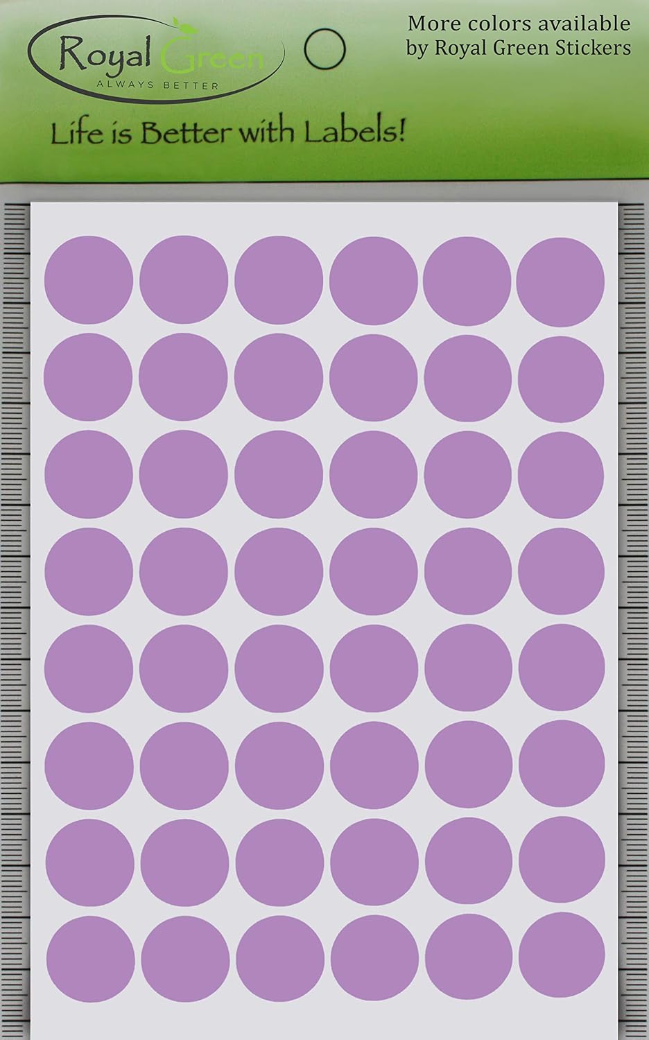 Royal Green Dot Sticker 11/16" Inch (17mm) Colored Labels in Purple - 2400 Pack - Colors A