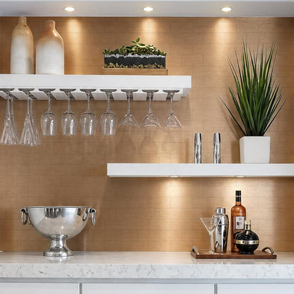 Vamos Tile 100-Piece Glossy Dolomite White Peel and Stick Backsplash Tile,3''x6'' PVC Subway Tile with White Grout, Stick on Backsplash for Kitchen/Bathroom/Fireplace