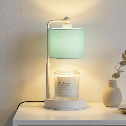 Candle Warmer Lamp with Timer, Modern Farmhouse Candle Warmer, Height Adjustable & Dimmable Electric Candle Warmer Lamp, Includes 2 Bulbs, Birthday Gift for Women, Mom, Housewarming - Flaxen