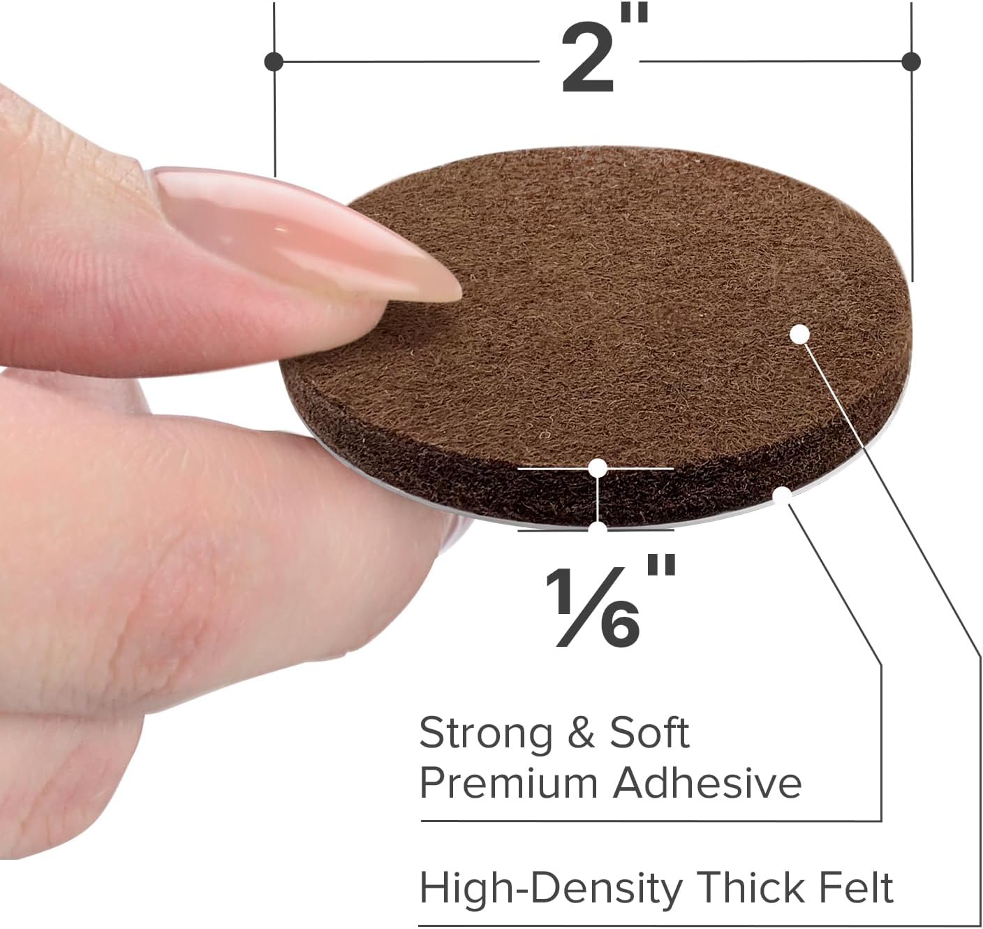 X-Protector Premium Felt Furniture Pads - 20 PCS 6 x 1/2" - Black Rectangular Pads with Tenacious Adhesive - Protects Hardwood, Laminate & Tile Floors