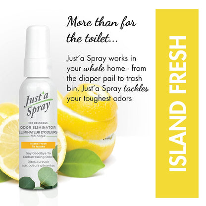 Prelam Just a Spray Toilet Odor Eliminator, Island Fresh & Moonlight Bliss - 4 pc