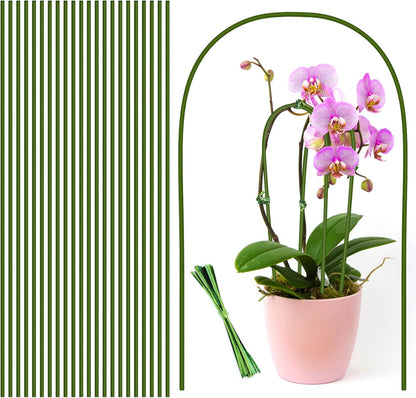 20Pcs Plant Stakes,Plant Sticks,Garden Green Bendable Single Stem Plant Support Stakes for Indoor and Outdoor Plants,Potted Plants,Flowers Orchid Peony Rose-18 Inches