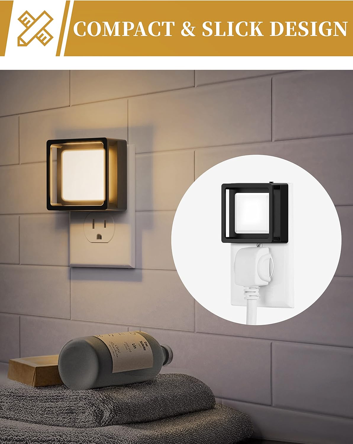 DORESshop LED Night Light, Night Lights Plug Into Wall [2 Pack] with Dusk-to-Dawn Sensor, Dimmable Nightlights, Adjustable Brightness for Bathroom, Hallway, Bedroom,Kids Room,Stairway,Soft White