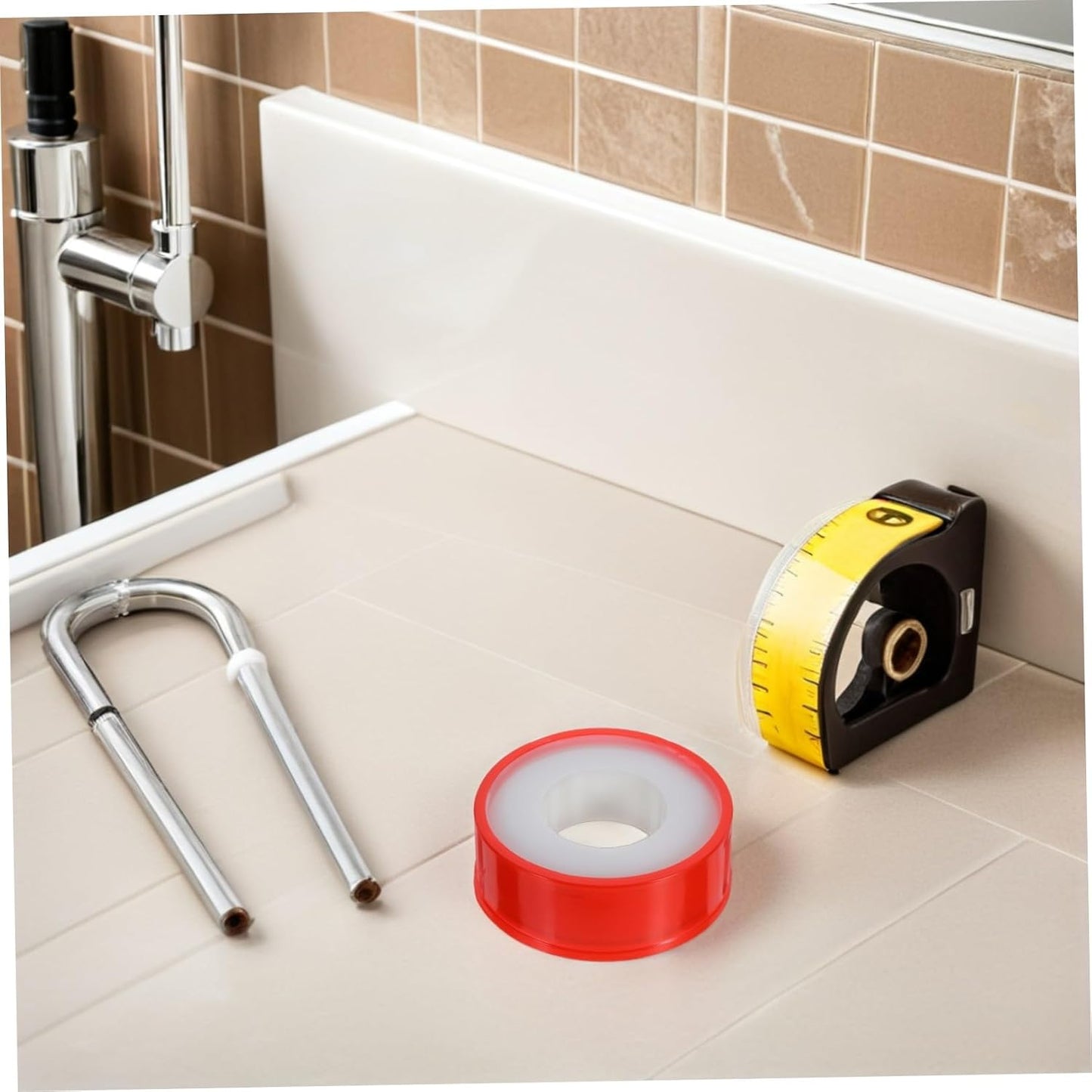 OSALADI 10 Rolls PTFE Plumbers Thread Tape 20m X 15mm Thickened Waterproof Pipe Leak Sealing Tape for Kitchen Bathroom Plumbing Leak Repair