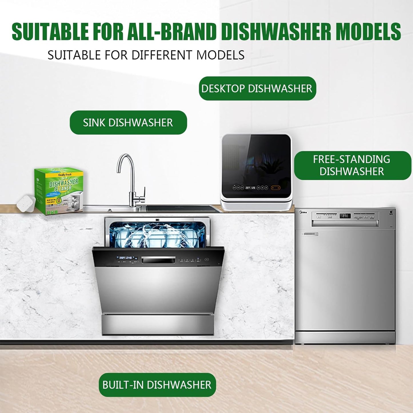 Finally Fresh Dishwasher Cleaner Tablets, 12 Count