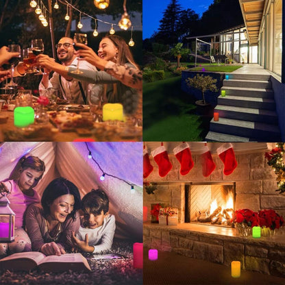 Enido Flameless Candles with Remote, 9 PC Outdoor Waterproof Battery Operated LED Pillar Candles, Flickering Electric Candles with Timer, 3" x 4" 5" 6" for Lantern, Patio, Wedding, Easter
