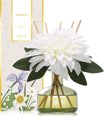 Reed Diffusers Set, 7.10 oz Flower Scented Diffuser with 7 Sticks, Long Lasting Home Fragrance for 120 Days, Perfect for Bathroom, Shelf Decor, Air Fresheners
