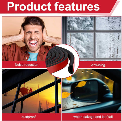 Pangda 13Ft D Shape Rubber Weather Stripping Foam Self-Adhesive EPDM Seal Strip for Noise Reduction Waterproof Dustproof for Cars Boats RVs Windows Doors (3/4" W x 3/4" H)