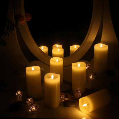 Stonebriar 6 Count White Real Wax 3x3 Flameless LED Pillar Candles with Remote and Timer