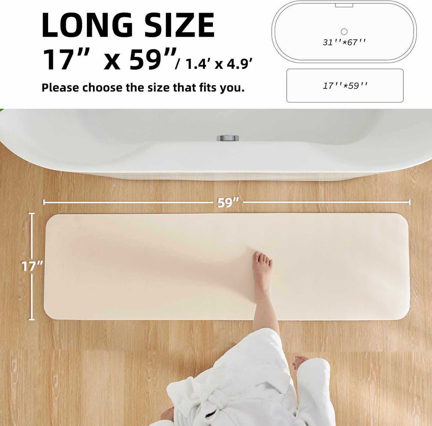 TYUU Bath Mat, Bathroom Rugs Non Slip Washable Thin Absorbent Quick Dry Bath Mat Fits Under Door Bathroom Floor Mat Perfect for Bath, Shower, or Sink 16"x24" Dark Grey