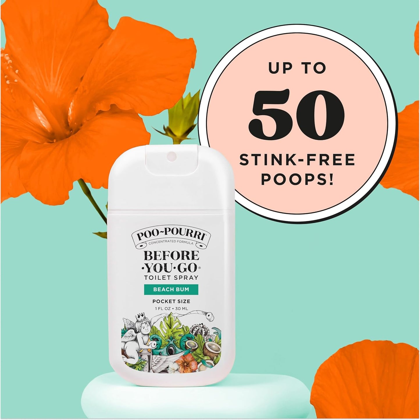Poo-Pourri Before-You-Go Toilet Spray, Bamboo Rain, 2 Fl Oz, Up to 100 Uses, Bathroom Odor Deodorizer with Essential Oils for Home or Work, Travel Essentials, TSA Approved Size, Bamboo & Fresh Grass