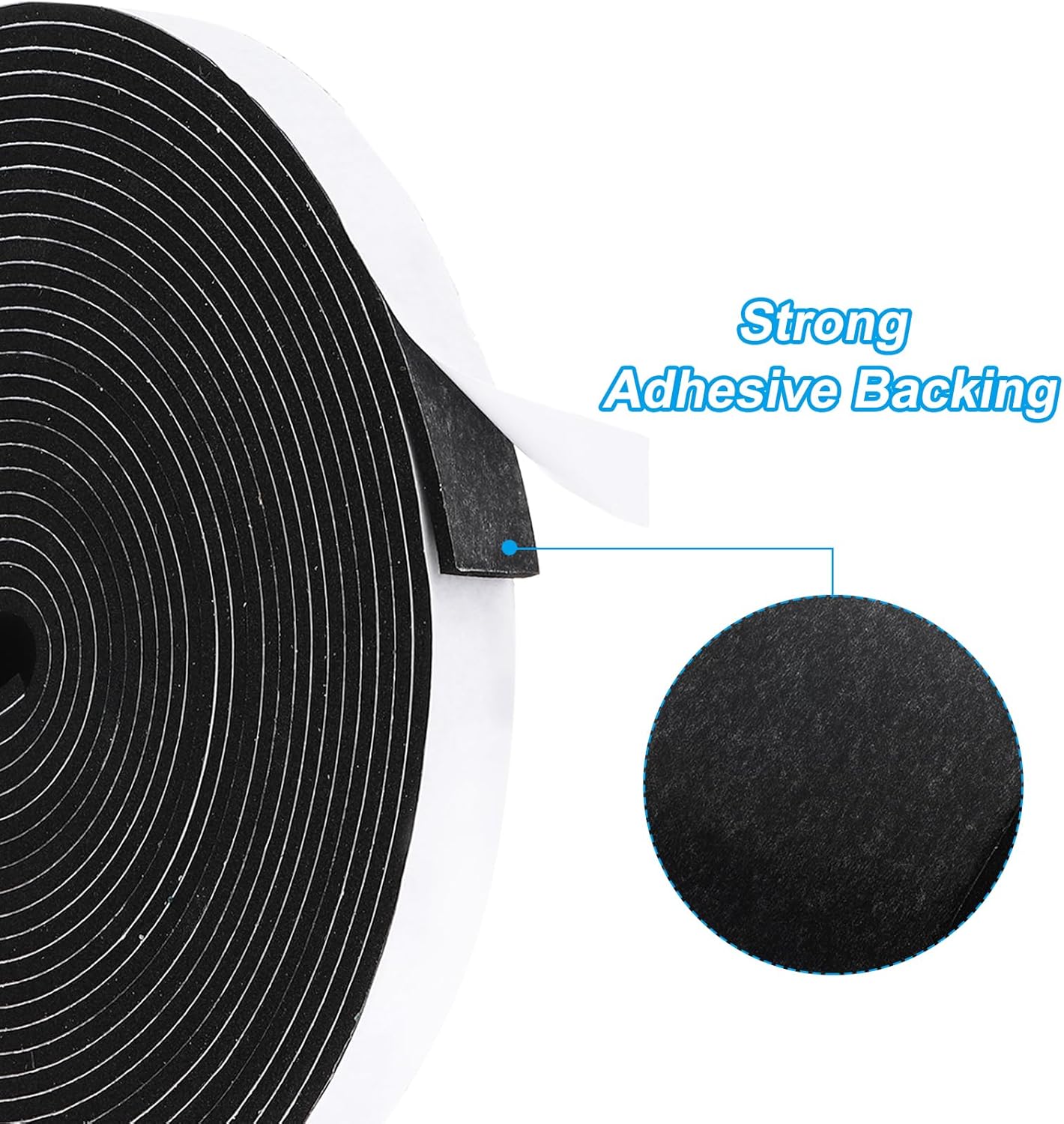 PATIKIL Weather Stripping Door Seal Strip, 3/8 Inch x 1/4 Inch x 32 Ft Self Adhesive Soundproof High Density Foam Tape Insulation for Door Window Air Conditioning, White - Colors A