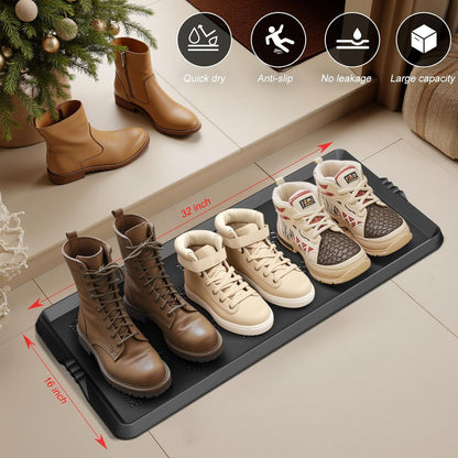 Azadx Heavy Duty Boot Trays Natural Rubber Shoe Mat Tray for Entryway Large Boot mat Tray Multi-Purpose for Outdoor Door Mats 16x42 Inch