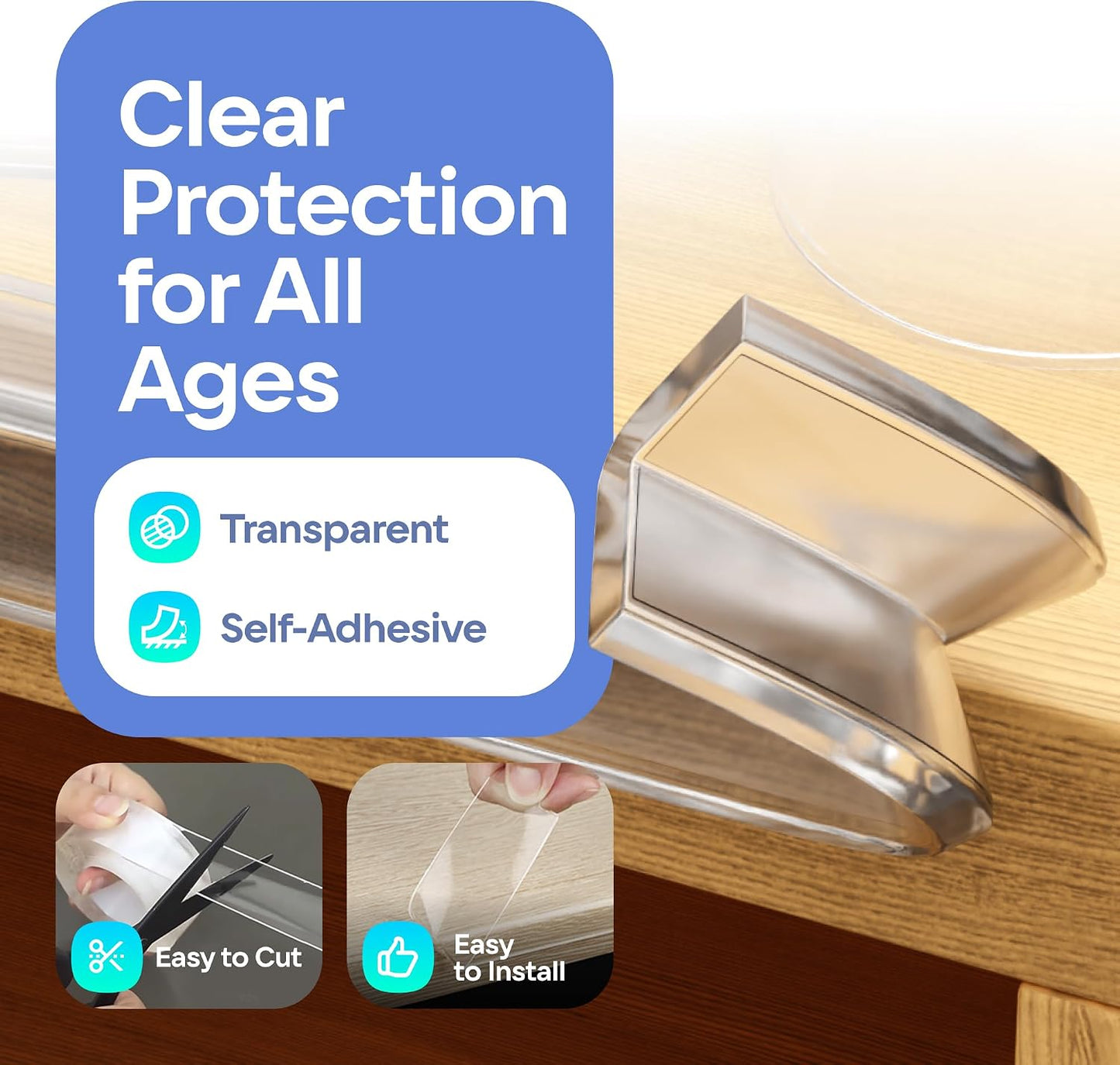 16ft Heavy Duty Desk Edge Protector & Corner Protectors - Baby Proofing Guards for Sharp Furniture Corners, Tables & Cabinets - Child Safety Essentials for Home & Nursery