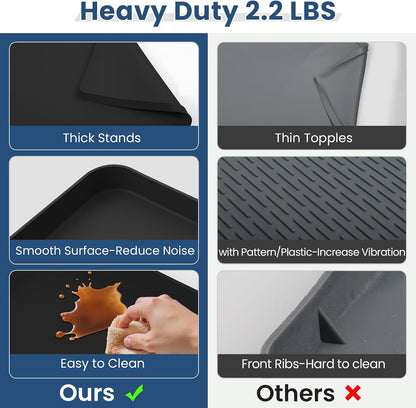 28x28 Large Thickened Silicone Washing Machine Drain Pan | 1" Raised Edge Washing Machine Tray, Non-Slip Washing Machine Pan for Under Washer and Dryer (Black)