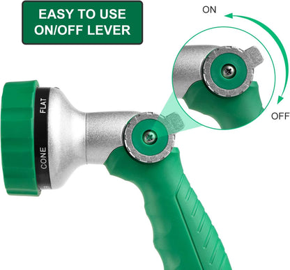 GREEN MOUNT Garden Hose Nozzle, Water Hose Spray Nozzle with Thumb Control On Off Valve for Easy Water Flow Control, Black-grey