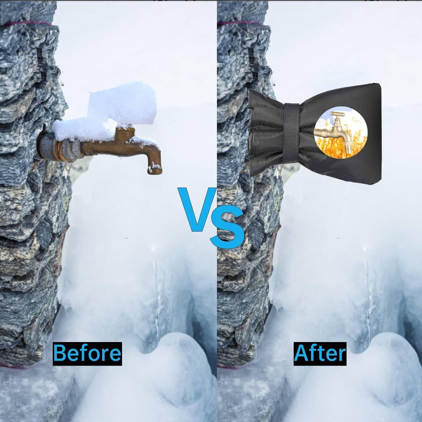 Outdoor Faucet Cover for Winter,2 Pack 7.9"H x 5.5"W Outside Faucet Covers for Pipe Freeze Protection,Reusable Insulated Outdoor Pipe Insulation Faucer Covers for Winter