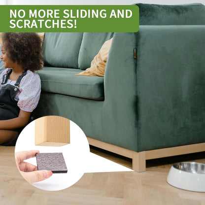 Non Slip Furniture Pads 36 PCS 1'' Square - Anti Slip Furniture Pads - Self Adhesive Rubber Feet Furniture Feet - Chair Leg Floor Protectors - Keep Furniture in Place
