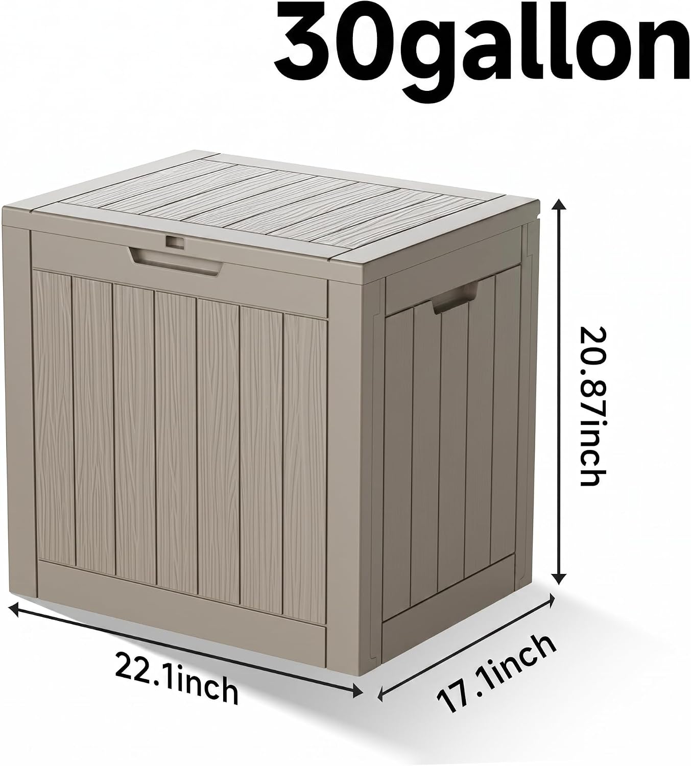 NicBex 30 Gallon Deck Box, Waterproof Resin Outdoor Storage Box Lockable for Patio Furniture, Fade Resistant Patio Side Table & Organizer for Garden Tools, Pool Floats, Outdoor Cushions, Black