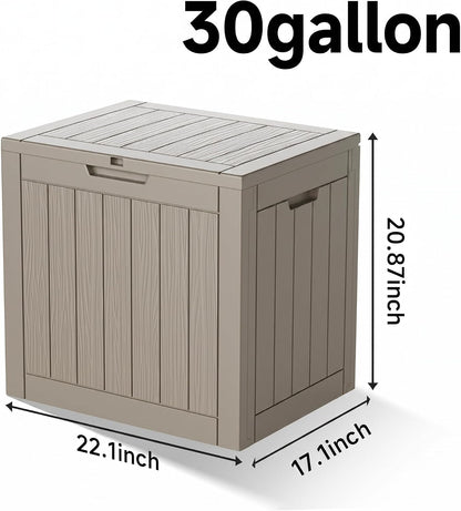 NicBex 30 Gallon Deck Box, Waterproof Resin Outdoor Storage Box Lockable for Patio Furniture, Fade Resistant Patio Side Table & Organizer for Garden Tools, Pool Floats, Outdoor Cushions, Black