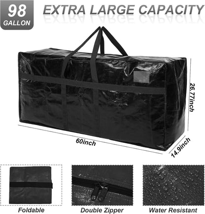 Windyun 4 Pack 57 Gallon Extra Large Moving Bags XXL Heavy Duty Storage Bag with Strong Zipper Handle Jumbo Big Tote Box Foldable for College Dorm Travel Clothes Duffle Blanket Pillow(Red)