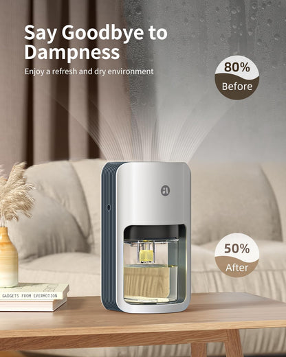 Small Dehumidifier for Bedroom, 42oz Dehumidifier with Auto Shut Off, Quiet Portable Dehumidifier for Bathroom, Closet, RV, 7 Color Night Light