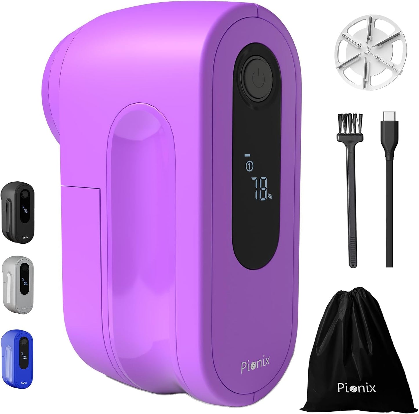 Pionix Fabric Shaver, Sweater Shavers to Remove Pilling, High-Perf Defuzzer, Rechargeable Electric Lint Shaver for Fuzz and Lint Balls from Clothing, Upholstery 2000mah Battery (Matt Grey)