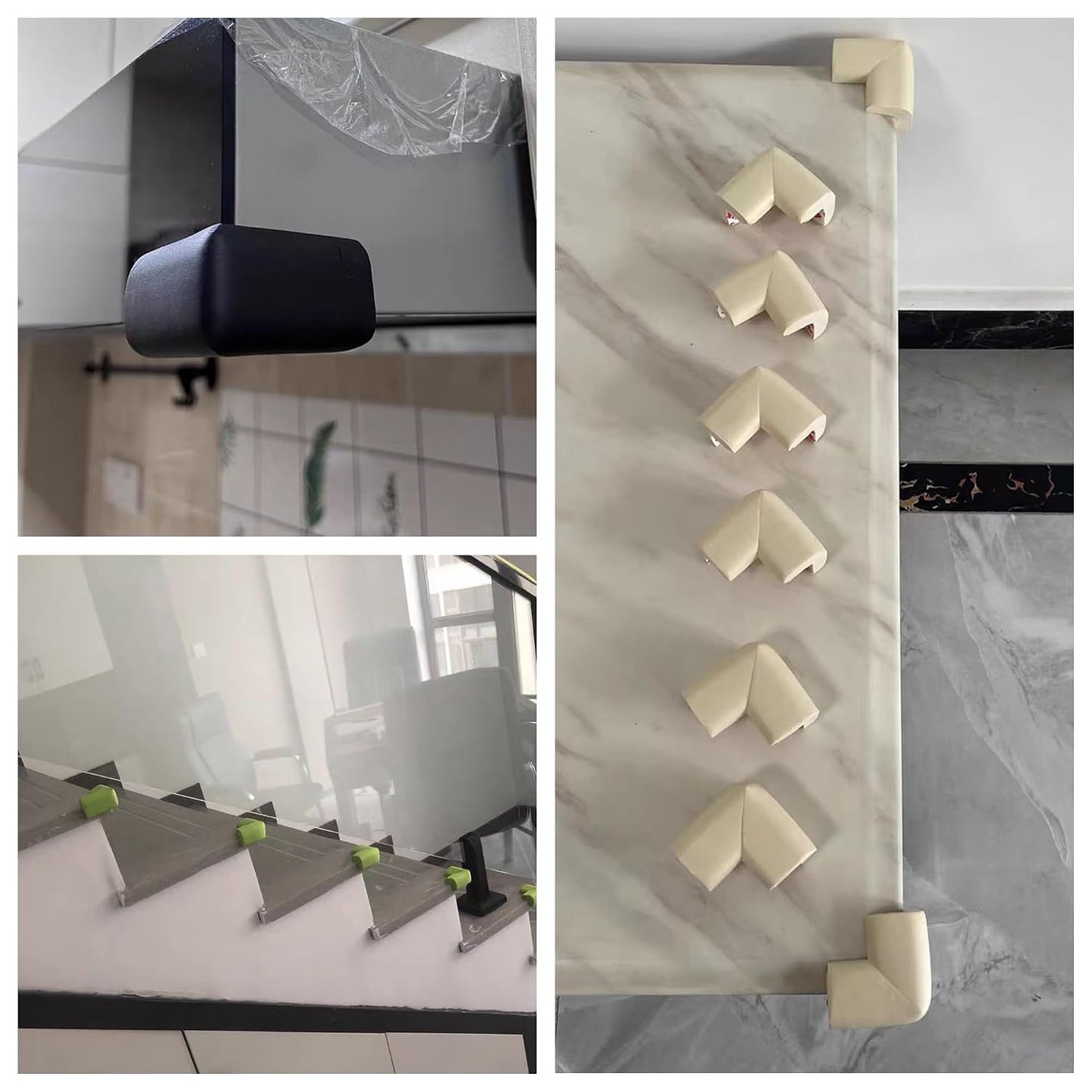M2cbridge L Shape Extra Thick Furniture Edge Wall Corner Guard Desk Edge Cushion Bumper 6.5 Ft (Off White)