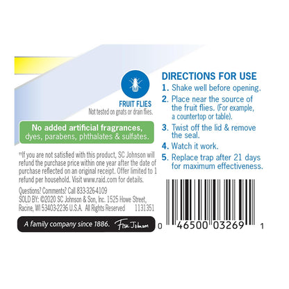 Raid Essentials Fruit Fly Trap, Made with Essential Oils, Child and Pet Safe, 5.4 oz
