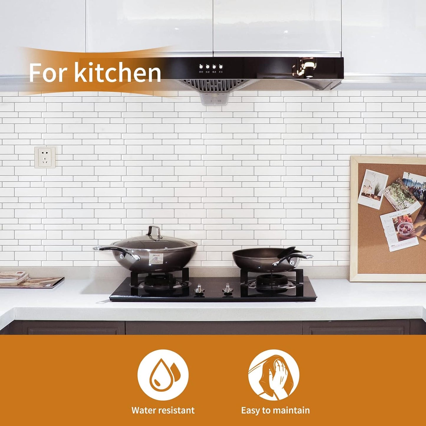 WOWSTAR 10-Sheet Peel and Stick Backsplash Tile for Kitchen Wall, Back Splash Stick On Tiles for Kitchen (12"x 12", Gray)