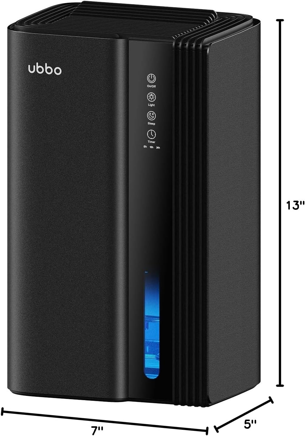 UBBO 95oz Dehumidifiers for Home, 1000 Sq.Ft Dehumidifier with Drain Hose - Auto Shut Off, Timer, Sleep Mode & Drain Hose - 7 Color Light for Bedroom, Bathroom, RV - Black Gold