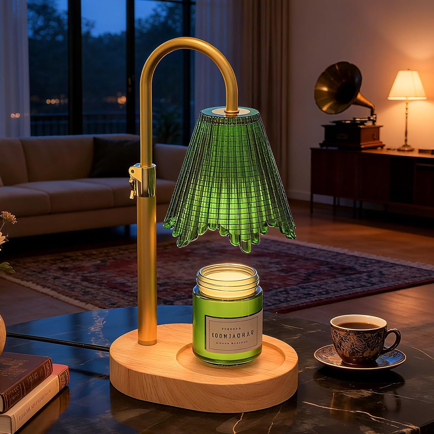 Candle Warmer Lamp with Timer & Dimmable 4-Level Brightness - Adjustable Height,for New Home Bedroom, Gifts for Women(Blue)