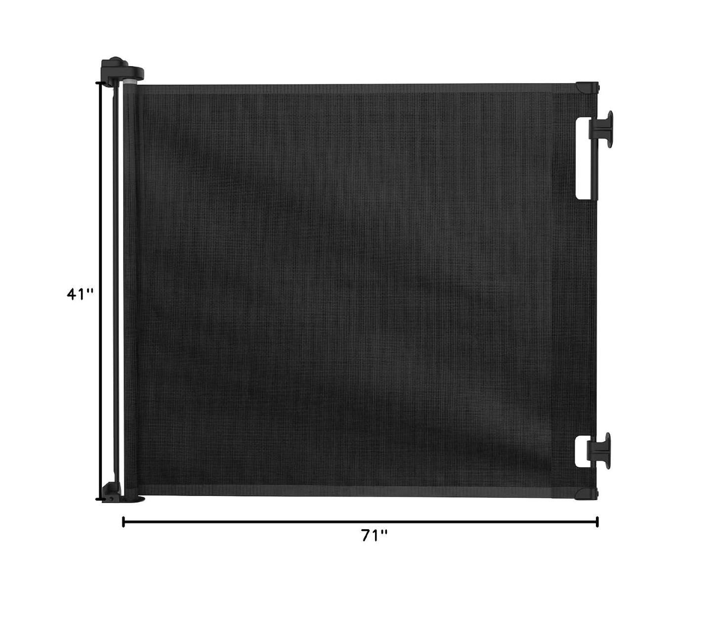 Retractable Baby Gate Perma Child Safety 33" Tall x 55” Wide, Mesh, for Stairs, Doorways, Dogs, Pets, Indoor, Outdoor, One-Handed Operation, Locking, Easy Install, Hardware Mount, White